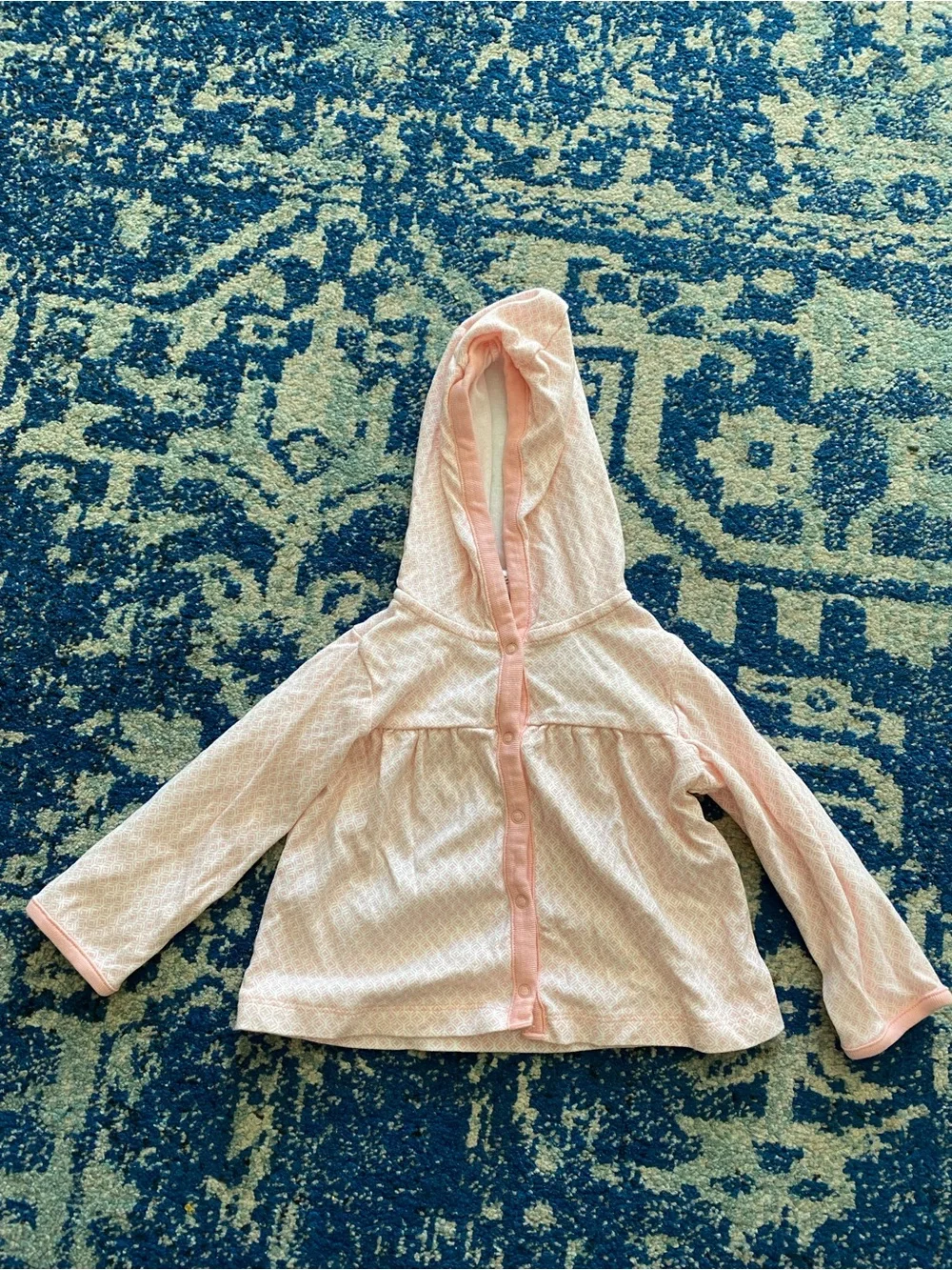 Light Pink Hooded Button-Up Baby/Toddler Cardigan